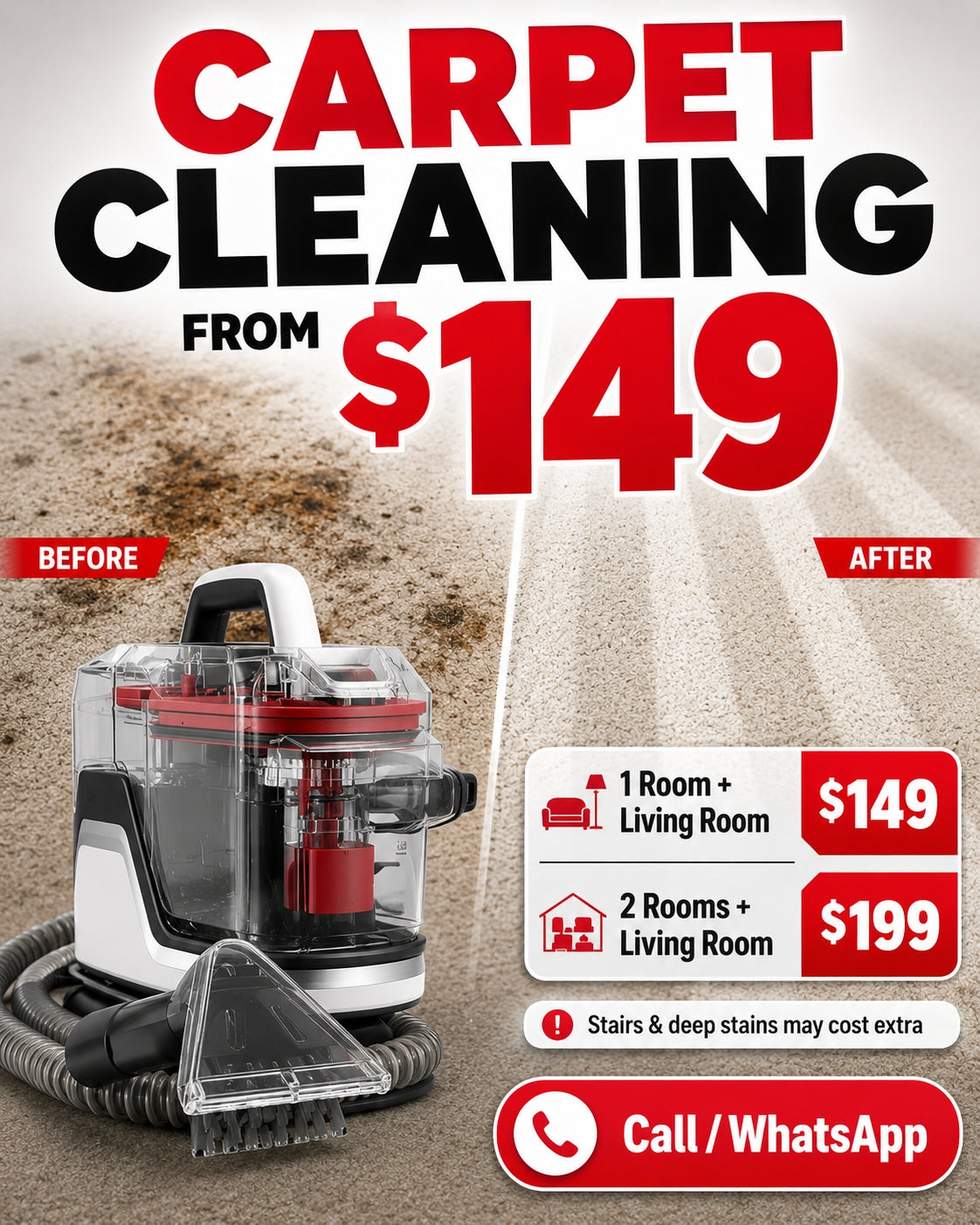 Professional Steam Carpet Cleaning Service (Vancouver)